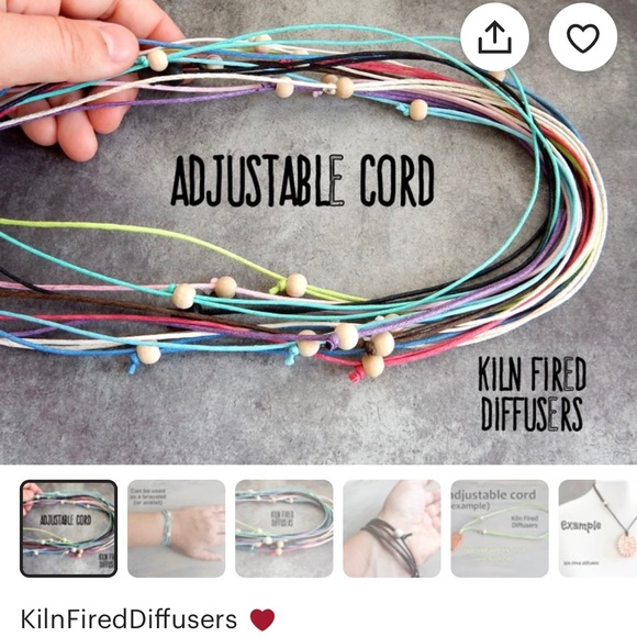 Kiln Fired Diffusers Artisan Pendant + Cord Necklace Bundle for Essential Oils - Picture 5 of 8